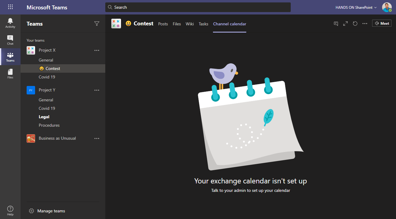 Microsoft Teams channel calendar for guest users